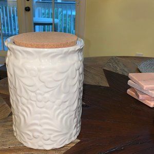 Earthenware Carved Canister Anthro REPRODUCTION